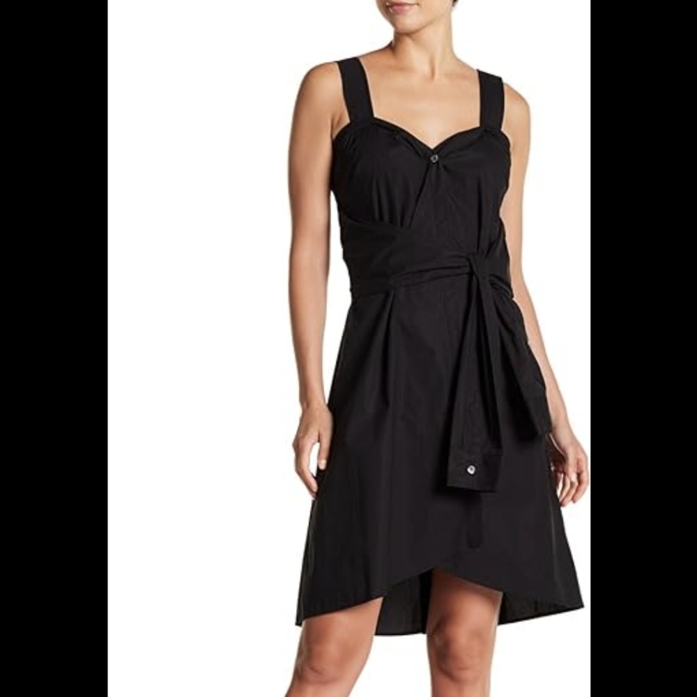 NWT Derek Lam 10 Crosby Sleeveless Tie Front Stripe Dress Sz 8